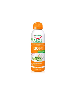 Aloe opaľovacie mlieko sprej s vitamínom E a kokosovým olejom SPF 30+ Equilibra