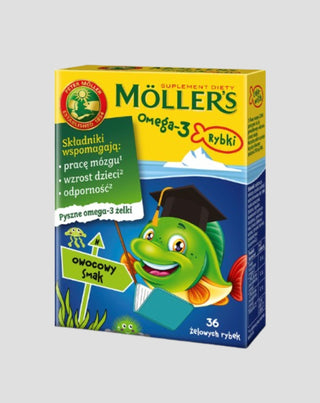Doplnok stravy s Omega-3 kyselinami Rybičky s ovocnou príchuťou Moller's 36 želé - 1
