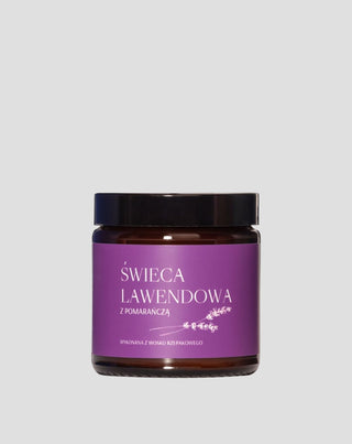 Levanduľa s voskovou sviečkou z oranžovej repy so 100% bavlneným knôtom Mglife - 1
