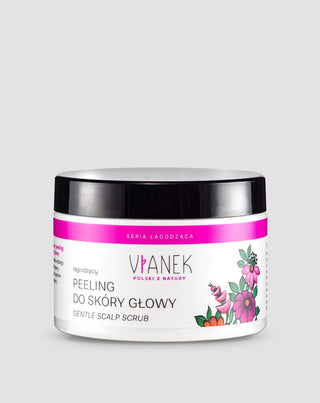 Upokojujúci peeling pokožky hlavy kyselinou salicylovou a cukrom z lupín Vianek - 1