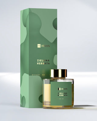 Vonný difuzér v sklenenej fľaši s prírodnými ratanovými tyčinkami s vôňou zeleného čaju HiSkin - 1