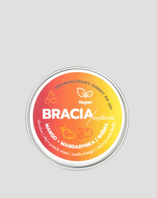 Ovocný sorbet pre suché a popraskané pery, čerešňa mango a mandarínka Bracia Mydlarze - 1