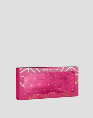 Hodvábna šatka na oči na spanie zdobená kryštálmi – hot pink Crystallove - 4