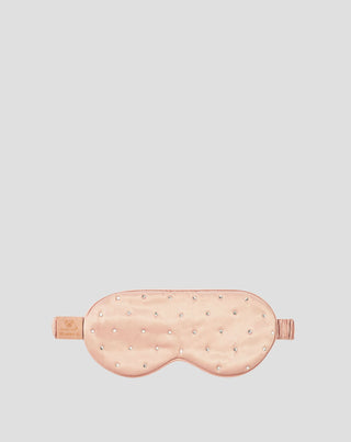 Hodvábna šatka na oči na spanie zdobená kryštálmi – rose gold Crystallove - 3