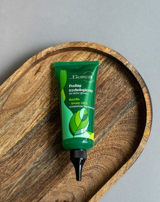 Trichologický čistiaci peeling na pokožku hlavy s extraktom z bazalky a ovocnou kyselinou Element - 2