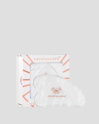 Gua sha masážna doska na tvár z horského kryštálu s čistiacimi vlastnosťami Crystallove - 1
