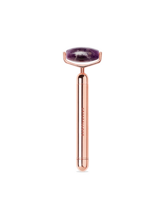 Amestistový pulzný valček na masáž tváre Rose Gold Crystallove