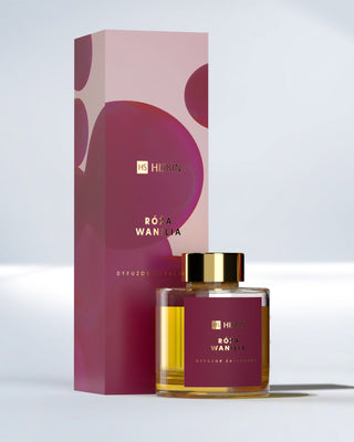 Difuzér vône v sklenenej fľaštičke s prírodnými ratanovými tyčinkami s vôňou ruže a vanilky HiSkin - 1