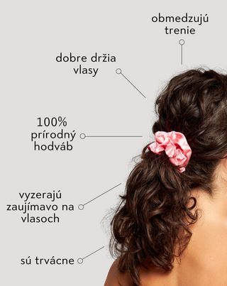 Sada hodvábnych gumičiek do vlasov zo 100% prírodného hodvábu - fialová, zelená, čierna Twisty 3 ks