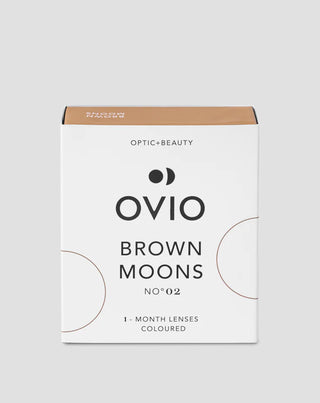 Orieškovo hnedé farebné kontaktné šošovky, nedioptrické mesačné, brown moons no. 2 Ovio - 1