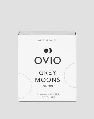 Šedé platinové farebné kontaktné šošovky, nedioptrické mesačné, grey moons no. 2 Ovio - 1