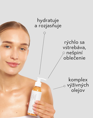 Rozjasňujúci telový olej s glow efektom, s jojobovým a arganovým olejom Nutridome - 3