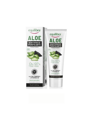 Gél na čistenie zubov s aktívnym uhlím z kokosových škrupín a aloe vera Equilibra