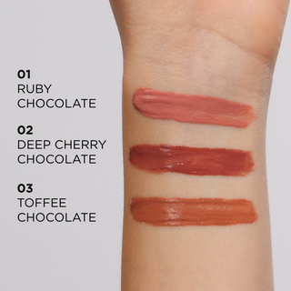 Tekutý rúž s lesklým efektom pier 01 Ruby Chocolate Choco Glamour Eveline