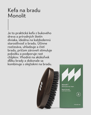 Kefka na bradu z bukového dreva s prírodnými diviačimi štetinami Monolit - 5