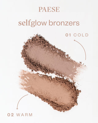 Praškový bronzer Selfglow 02 Warm s aktívnymi zložkami na kontúrovanie tváre Paese - 5