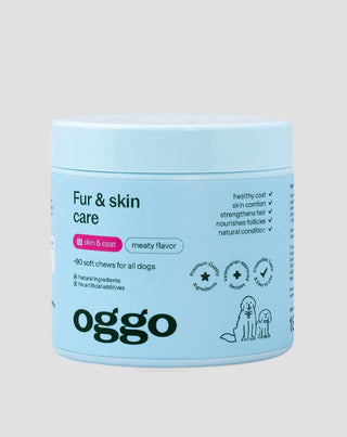 doplnok stravy fur & skin karma pre psy pre krásnu srsť a zdravú pokožku oggo 180 g - 1