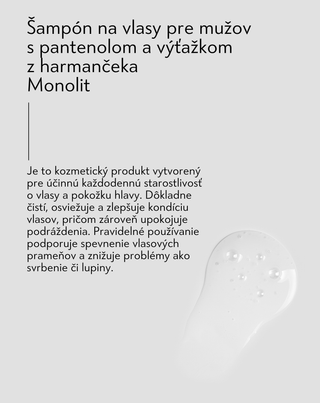 Pánsky šampón na vlasy s panthenolom a výťažkom z harmančeka Monolit - 3