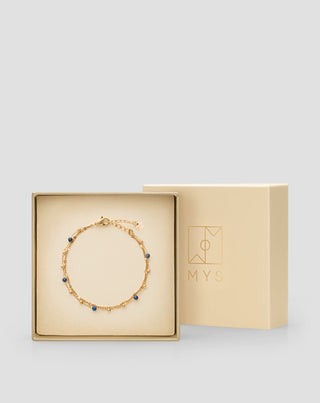 Pozlátený náramok z nehrdzavejúcej ocele s lapis lazuli Mys - 4