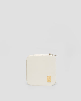 Malá šperkovnica s priehradkami, valčekmi a háčikmi, krémová Mys - 1