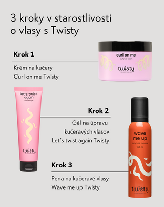 Sada krém + pena + stylingový gél na kučery na úpravu a starostlivosť o kučeravé a vlnité vlasy Twisty - 4