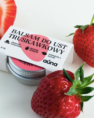 Jahodový balzam na pery, ktorý zvýrazní farbu pier a dodá Aune lesk - 4