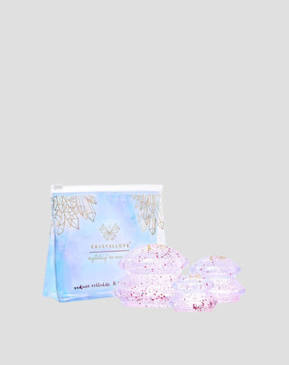 Crystallove silikónový krištáľový pohár na masáž tela s trblietkami