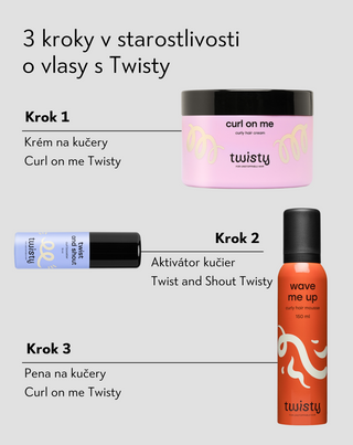 Sada krém + pena + booster na starostlivosť a úpravu kučeravých a vlnitých vlasov Twisty - 2