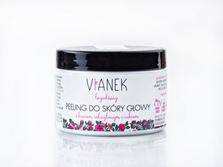 Upokojujúci peeling pokožky hlavy kyselinou salicylovou a cukrom z lupín Vianek