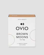 Orieškovo hnedé farebné kontaktné šošovky, nedioptrické mesačné, brown moons no. 2 Ovio