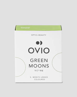 Zeleno-mätové farebné kontaktné šošovky, nedioptrické mesačné, green moons no. 2 Ovio - 1