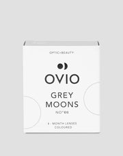 Šedé popolavé farebné kontaktné šošovky, nedioptrické mesačné, grey moons no. 1 Ovio