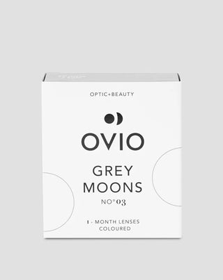 Šedé grafitové farebné kontaktné šošovky, nedioptrické mesačné, grey moons no. 3 Ovio - 1