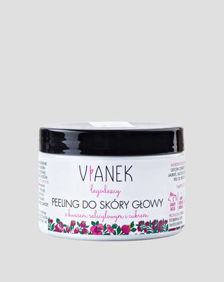 Upokojujúci peeling pokožky hlavy kyselinou salicylovou a cukrom z lupín Vianek - 1