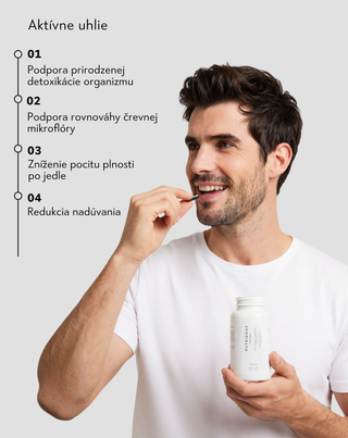 Výživový doplnok Nutridome s aktívnym uhlím na čistenie a viazanie toxínov 60 kapsúl