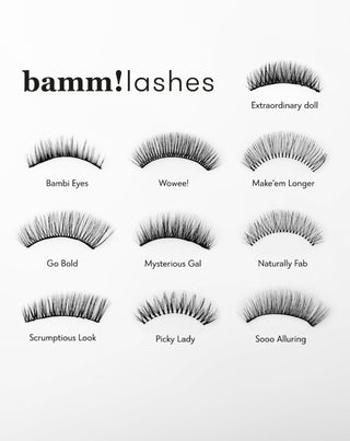 Umelé mihalnice na 2D pásiku pre viacnásobné použitie, ľahko aplikovateľné Wowee! Bamm!Lashes