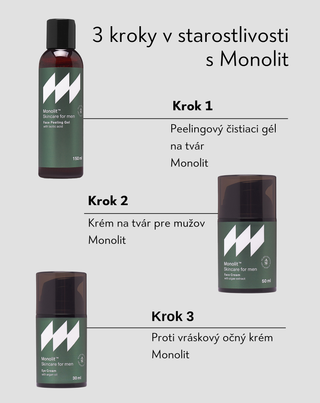 Krém na tvár pre mužov, s riasami, kokosovým a avokádovým olejom Monolit - 4