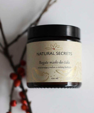 Telové maslo s prírodnými olejmi s vôňou melónu a zeleného čaju Natural Secrets - 2