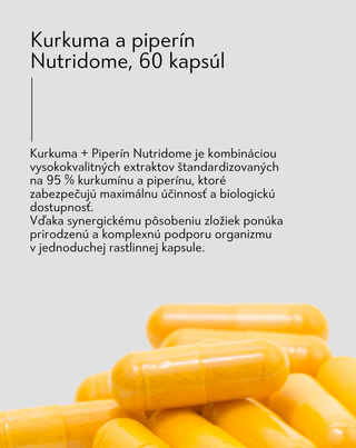 Doplnok stravy Kurkuma a piperín na podporu trávenia a pečene Nutridome 60 kapsúl - 3