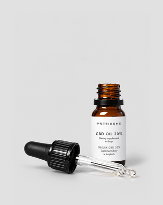 Olej CBD 30% v kvapkách, širokospektrálny bez THC s CBG a CBN Nutridome