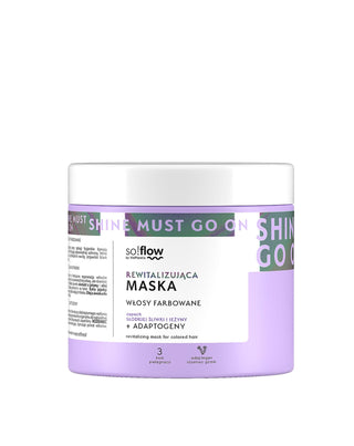 Revitalizačná maska pre farbené vlasy s extraktmi z ostružín a sliviek so!flow - 1