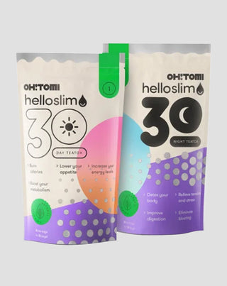 30-dňová detoxikácia organizmu spaľovač tuku čaje na deň a noc Hello Slim Oh!Tomi - 1