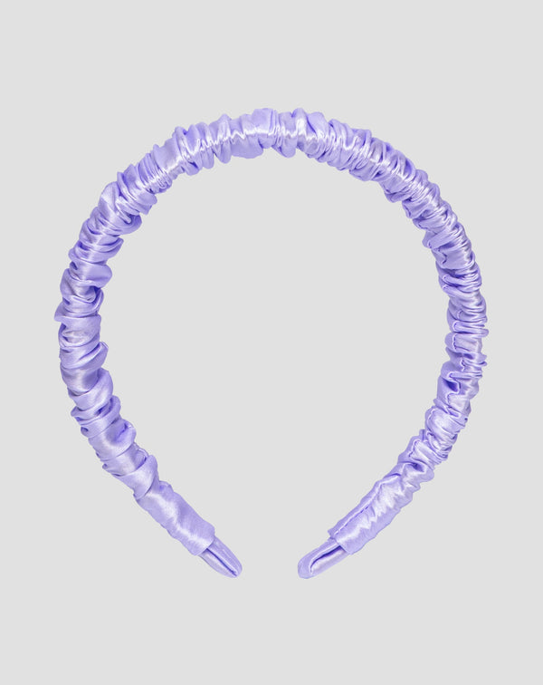 Hodvábna čelenka do vlasov zo 100 % prírodného hodvábu lila Twisty