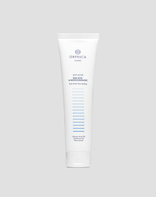 Pleťový peeling s niacínamidom, pantenolom, BHA a mikrogranulami Anti-Acne Orphica Clinic 100 ml