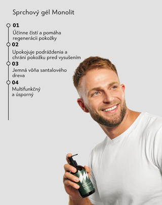 Pánsky sprchový gél s aloe vera, vôňa santalového dreva Monolit - 3
